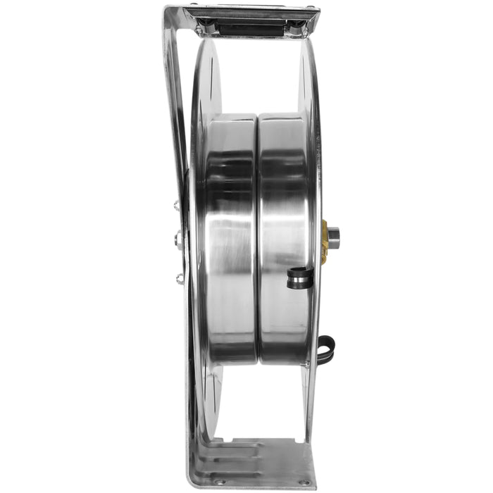 Zeeline 2750-12SS - Milton® Industrial Stainless Steel Hose Reel Retractable, 1/2" NPT, Hose Capacity 25', 35', And 50', 300 PSI (Hose Not Included)