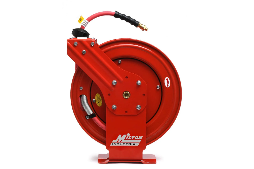 Milton 2770-50D Industrial Auto-Retracting Hose Reel w/ EPDM Rubber Hose, 300 PSI