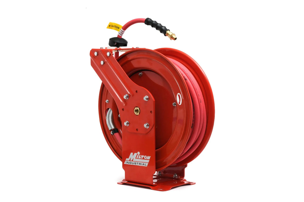 Milton 2770-50D Industrial Auto-Retracting Hose Reel w/ EPDM Rubber Hose, 300 PSI