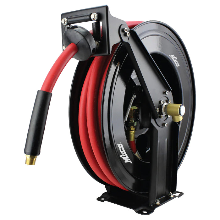 Zeeline 2780-50D - Steel Dual Arm Auto-Retractable Hose Reel, 1/2" X 50 Ft. Rubber Hose - 300 Max PSI