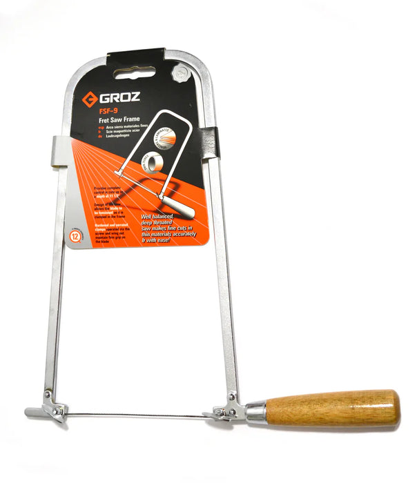 Groz Coping Saw - Chrome Plated Frame - DIY - Overall Length: 12-3/4” 30221