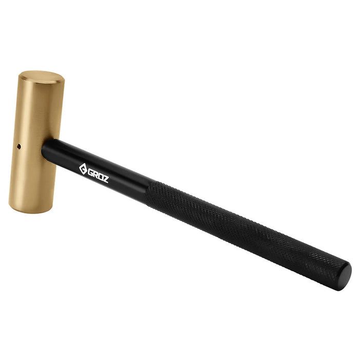 Groz Brass Hammer with Black Oxidized Aluminum Handle, 1 lb. 32491