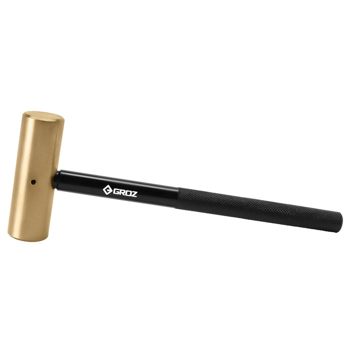 Groz Brass Hammer with Black Oxidized Aluminum Handle, 1 lb. 32491