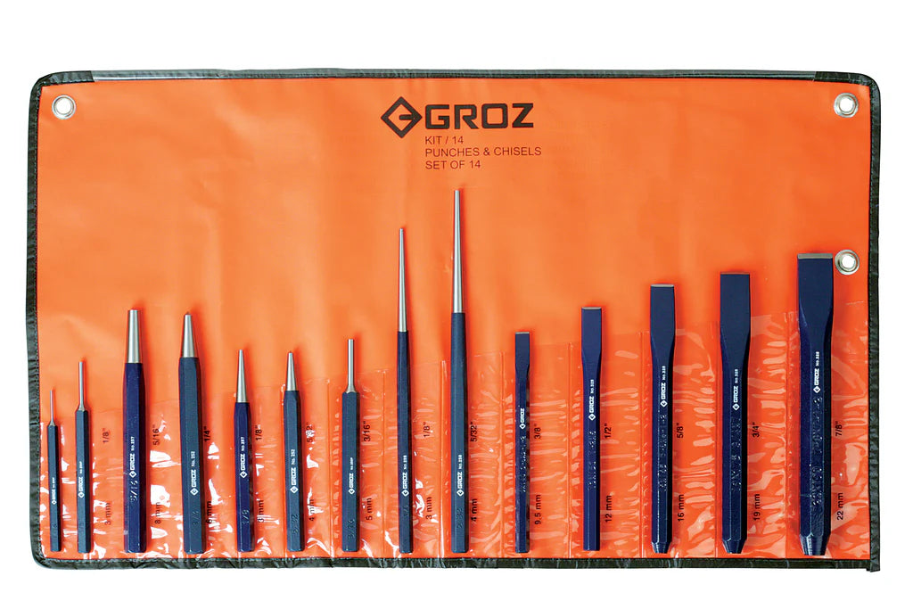 Groz Punch and Chisel Sets with Pouch 33000