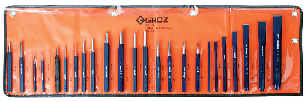 Groz Punch and Chisel Sets with Pouch 33000