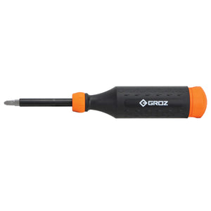 Groz Standard Screwdriver with 7 Double-Ended Interchangeable Steel Bits 33712