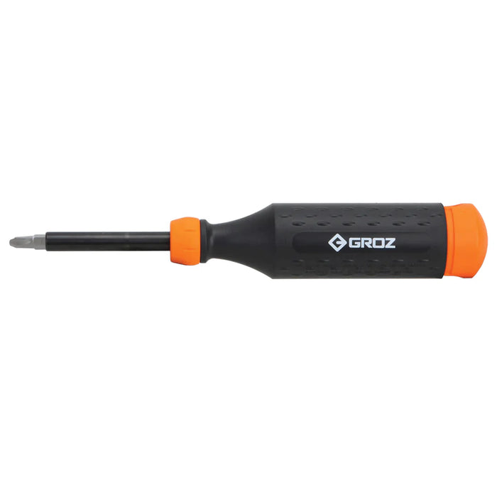 Groz Standard Screwdriver with 7 Double-Ended Interchangeable Steel Bits 33712