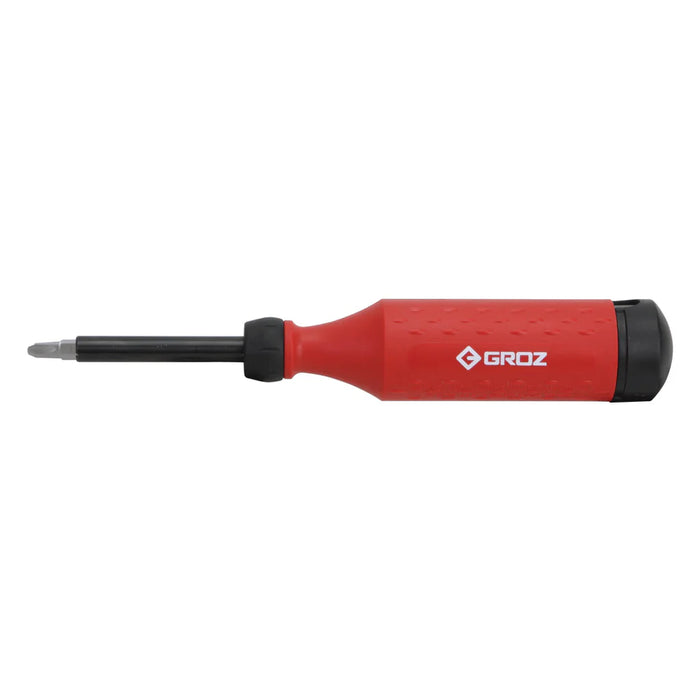 Groz Tamperproof Screwdriver, with 7 double-ended interchangeable steel bits 33715
