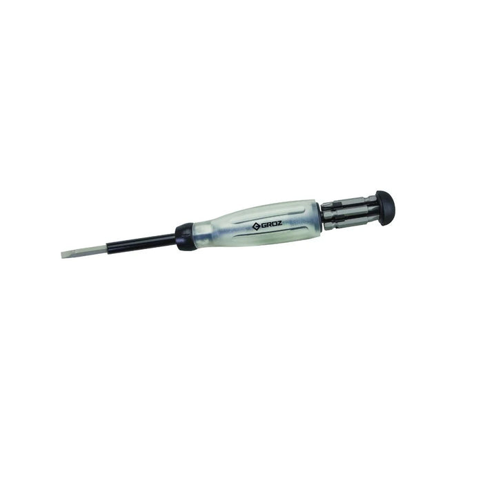 Groz 7-in-1 Retra Lite Multi-Bit Screwdriver, including 1/4" hex nut driver 33750