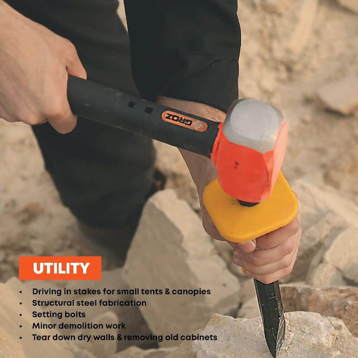 Groz 12" Indestructible Handle Copper Head Club Hammer, 4 lb. 34600