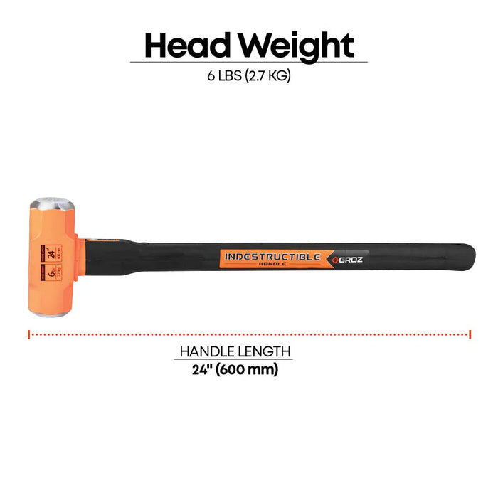 Groz 24" Indestructible Handle Sledgehammer, 6 lb. 34510