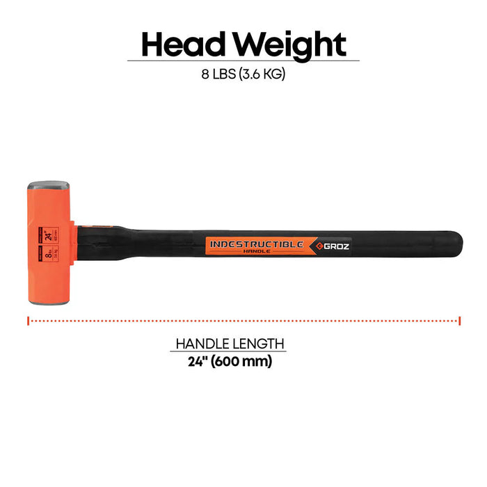 Groz 24" Indestructible Handle Sledgehammer, 8 lb. 34512