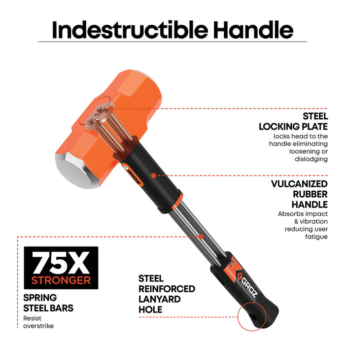 Groz 24" Indestructible Handle Sledgehammer, 8 lb. 34512