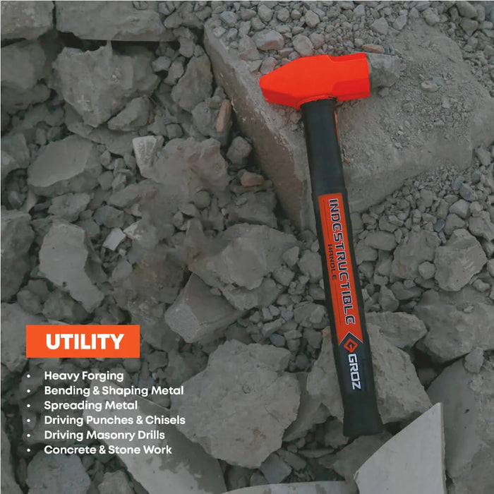 Groz 16" Indestructible Handle Cross Pein Hammer, 2.5 lb. 34530