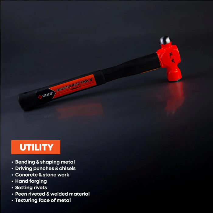 Groz 14" Indestructible Handle Ball Pein Hammer, 32 oz. Head 34541