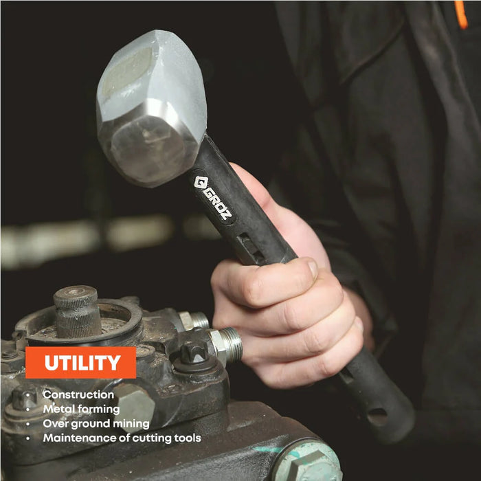 Groz 12" Indestructible Handle Club Hammer, 4 lb. Soft Face 30 HRC Head 34551