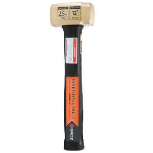 Groz 12" Indestructible Handle Brass Head Sledgehammer, 2.5 lb. 34700