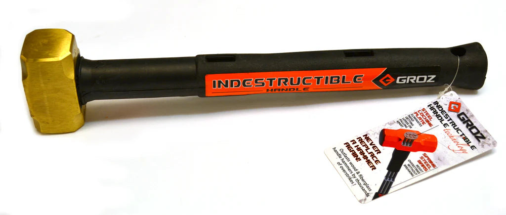 Groz 12" Indestructible Handle Brass Head Sledgehammer, 2.5 lb. 34700