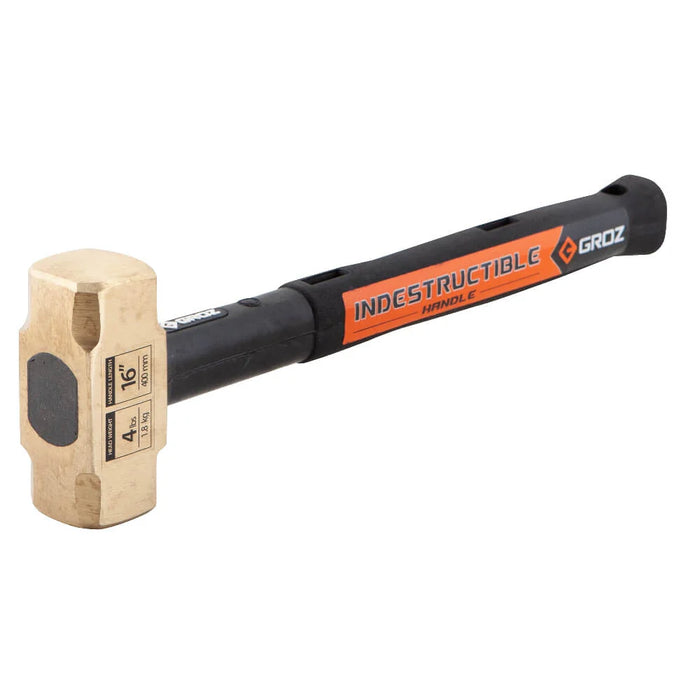 Groz 16" Indestructible Handle Brass Head Sledgehammer, 4 lb. 34703