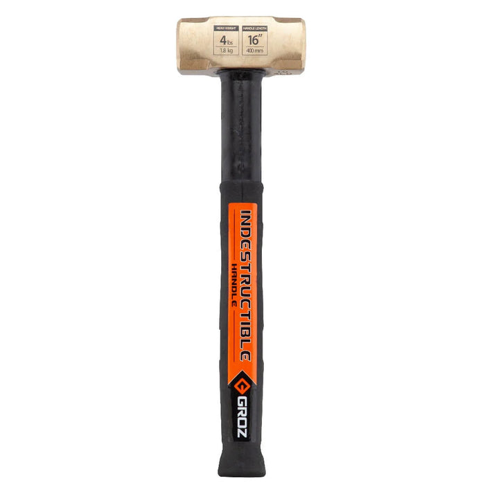 Groz 16" Indestructible Handle Brass Head Sledgehammer, 4 lb. 34703