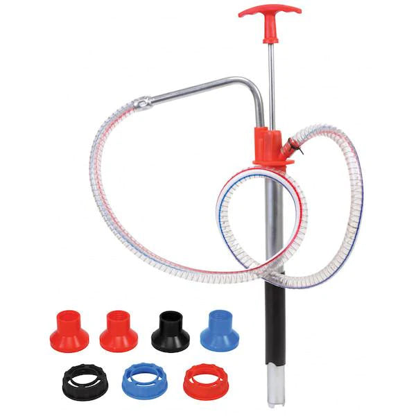 Zeeline ZE353 - Hand Pump With Pail Spout Adapters, Hose & Nozzle