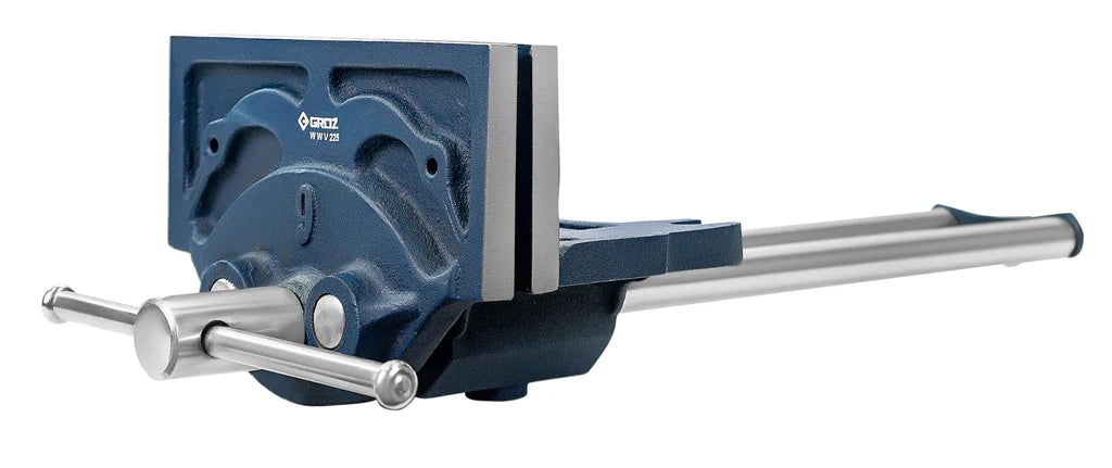 Groz Heavy Duty Woodworking Vise, 9", Plain Screw and “Toe-in” Feature 39002