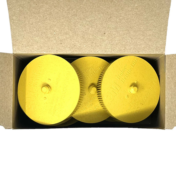 Scotch-Brite Roloc Bristle Disc 07527, 3 in x 5/8 Tapered Medium, 10/carton