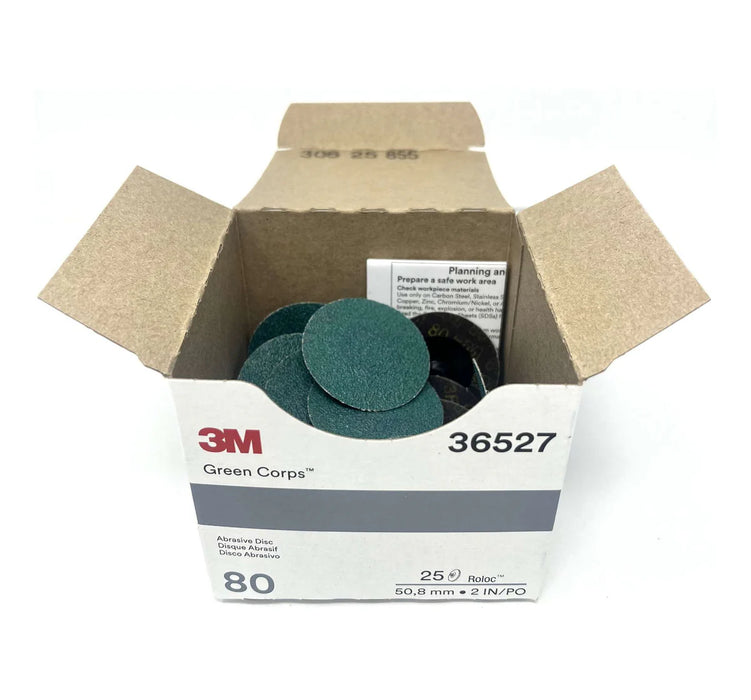 MT-RSR 2" Green Corp Roloc Disc 80 Grit 25PK 3M-36527