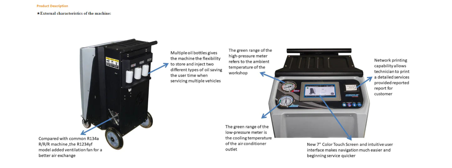 Katool R-134A Fully Automatic Recovery, Recycle & Recharge DUAL AC1800 Machine