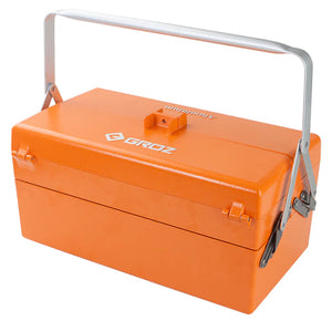 Groz 18" Aluminum Die Cast Cantilever Tool Box, Five-Tray Organizer 40004
