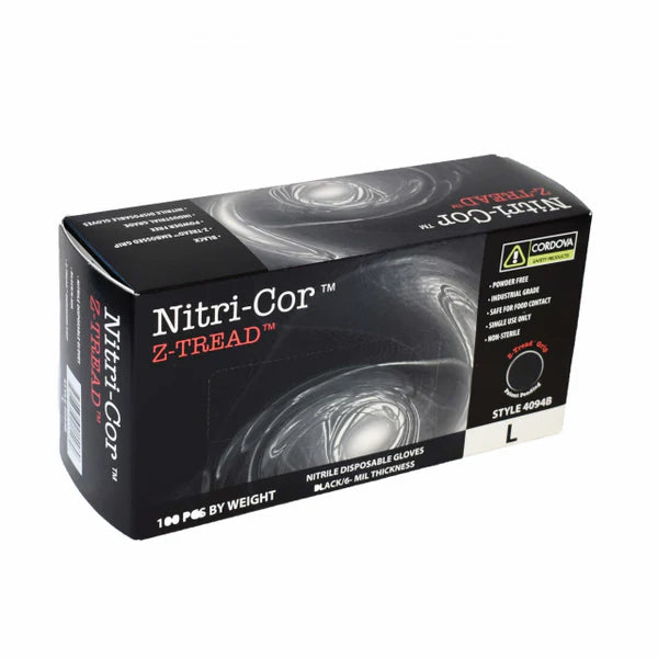 MT-RSR 6mil Nitrile Gloves with “Z-Tread” (textured) - Medium, Box of 100 36-10-100M