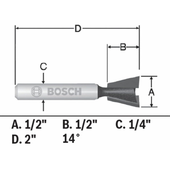 Bosch CT 14 DEG DOVETAIL 2F 1/4S 84703MC