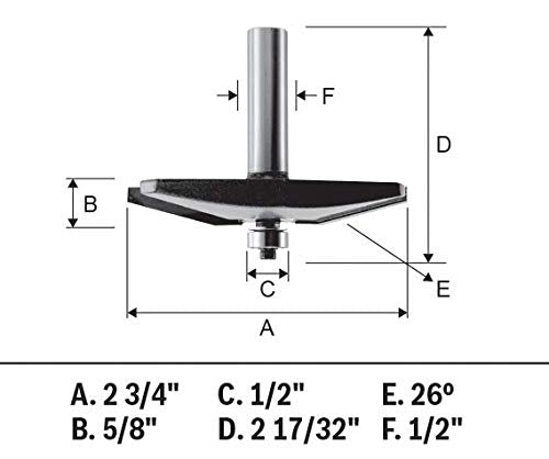Bosch 2-3/4 X 11/16 RAISED PANEL 1/2S ROUTER BIT 85637MC