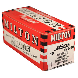 Milton 425-10 2" Tubeless Rubber Tire Valve, Snap-in Type, .305 - 32, 60 PSI, TR 425 (10-Pack)