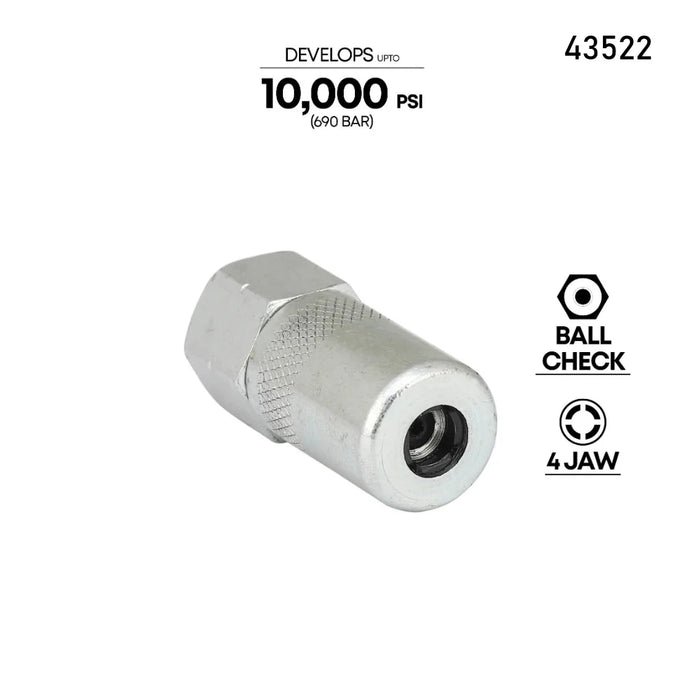 Prolube 4-JAW Hydraulic Coupler Grease Fitting, 1/8" NPT 43522