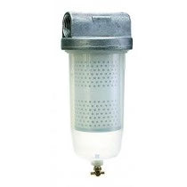 Groz Fuel Filter with 10 Micron filter element to remove water, 1" NPT 44317
