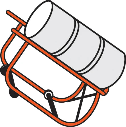 Groz Drum Cradle with Axle, 2.5 inch diameter Wheels 44367