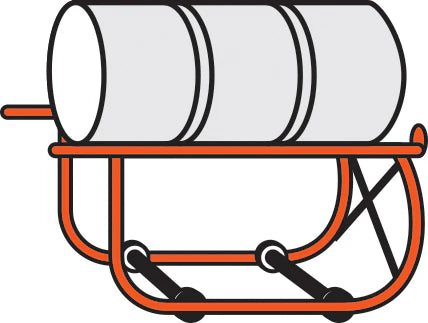 Groz Drum Cradle with Axle, 2.5 inch diameter Wheels 44367