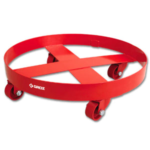 Groz 55 gallon drum dolly stand with castors 44373