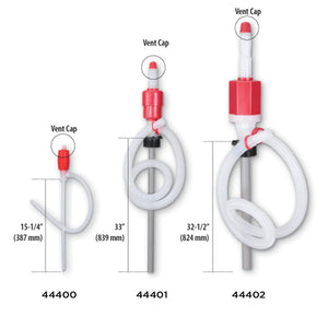 Groz Plastic Siphon Pumps, available in 2, 5, and 7 GPM 44400