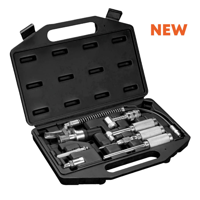 Groz PROLUBE Premium Greasing Accessory Kit, 8 piece Quick Connect, 1/8" NPT 44959
