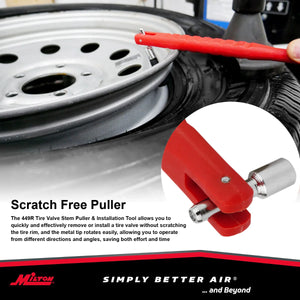 Milton 449R Tire Valve Stem Puller & Installation Tool w/Tire Valve Core Remover