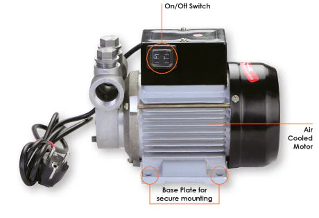 Groz Continuous Duty Electric Fuel Pump - 115V AC 60 Hz Power Cord with US Plug 45514