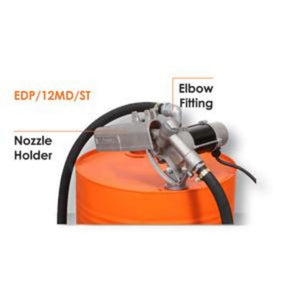Groz 12V DC Electric Diesel Pump with Automatic Nozzle, Base Mount Style 45532