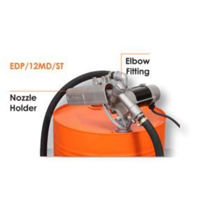 Groz 12V DC Portable Diesel Transfer Pump, Drum Mount Style 45533