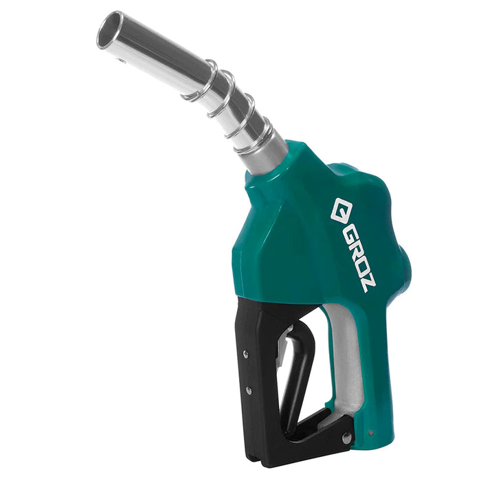 Groz Automatic Fuel Control Nozzle, 1" NPT, Curved Spout 45566