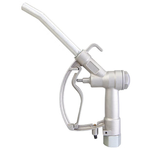 Groz Manual Fuel Nozzle with Swivel and Curved Spout, 1" NPT Inlet, 1" OD Spout 45594