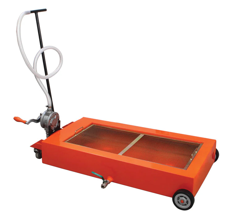 Prolube Low Profile Oil Drain with Anti Splash Screen, with Gravity Drain or Manual Rotary Pump 45802