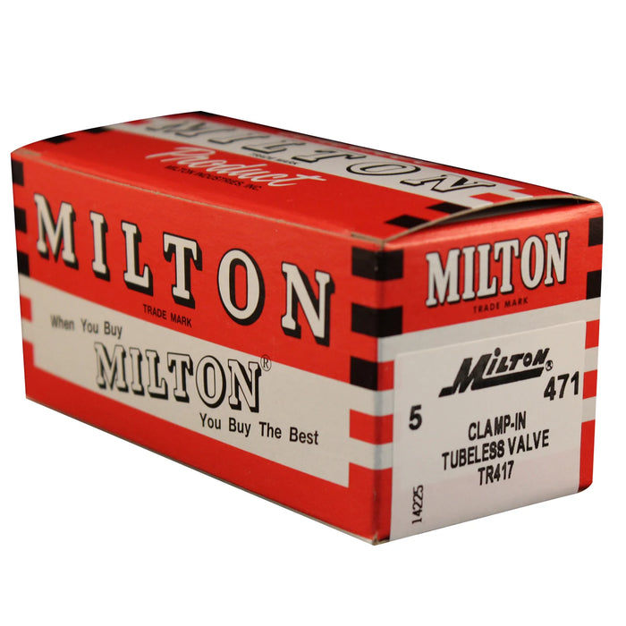 Milton 471 TR 417 Clamp-in Tubeless Tire Valve (Box of 5)