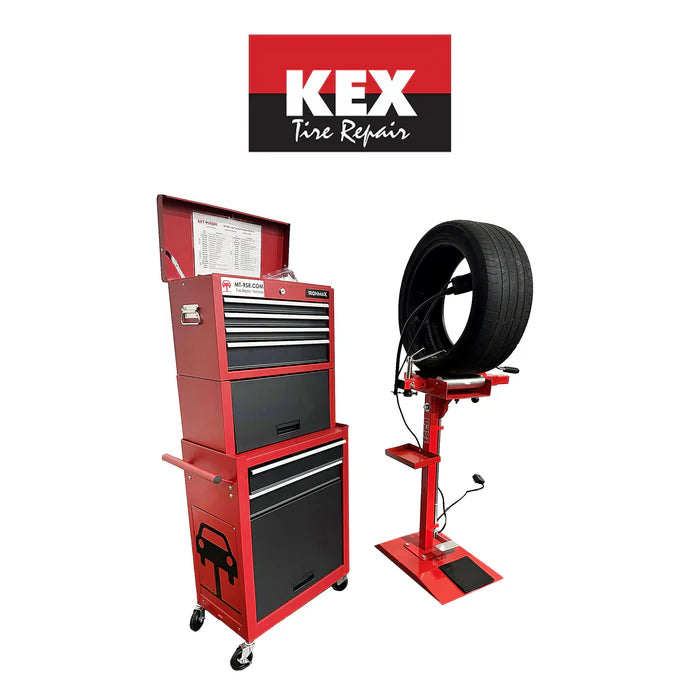 MT-RSR - Kex - Tire Repair Toolbox, w/ Worklight, Tire Spreader, Milwaukee Buffer Kit MT-TRK04